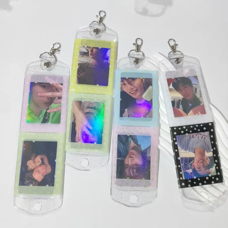 Polka Dot Transparent PVC Photo Frame INS Style Card Holder with Lanyard 3 Inch Kpop Photocard Sleeves Wholesales Creative Gifts