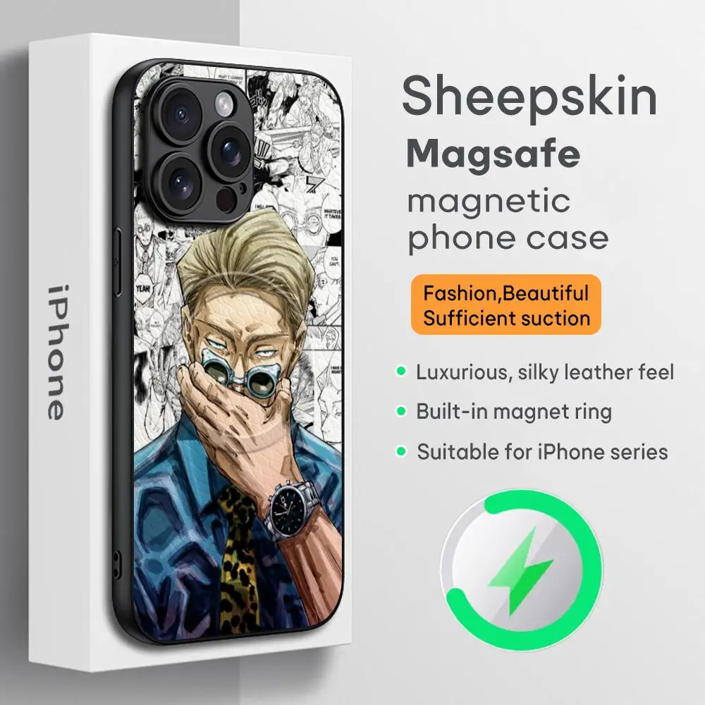 

Kento Nanami Jujutsu Kaisen Phone Case For iPhone 16 15 14 13 12 11 Plus Pro Max High-end Luxury Magsafe Sheepskin