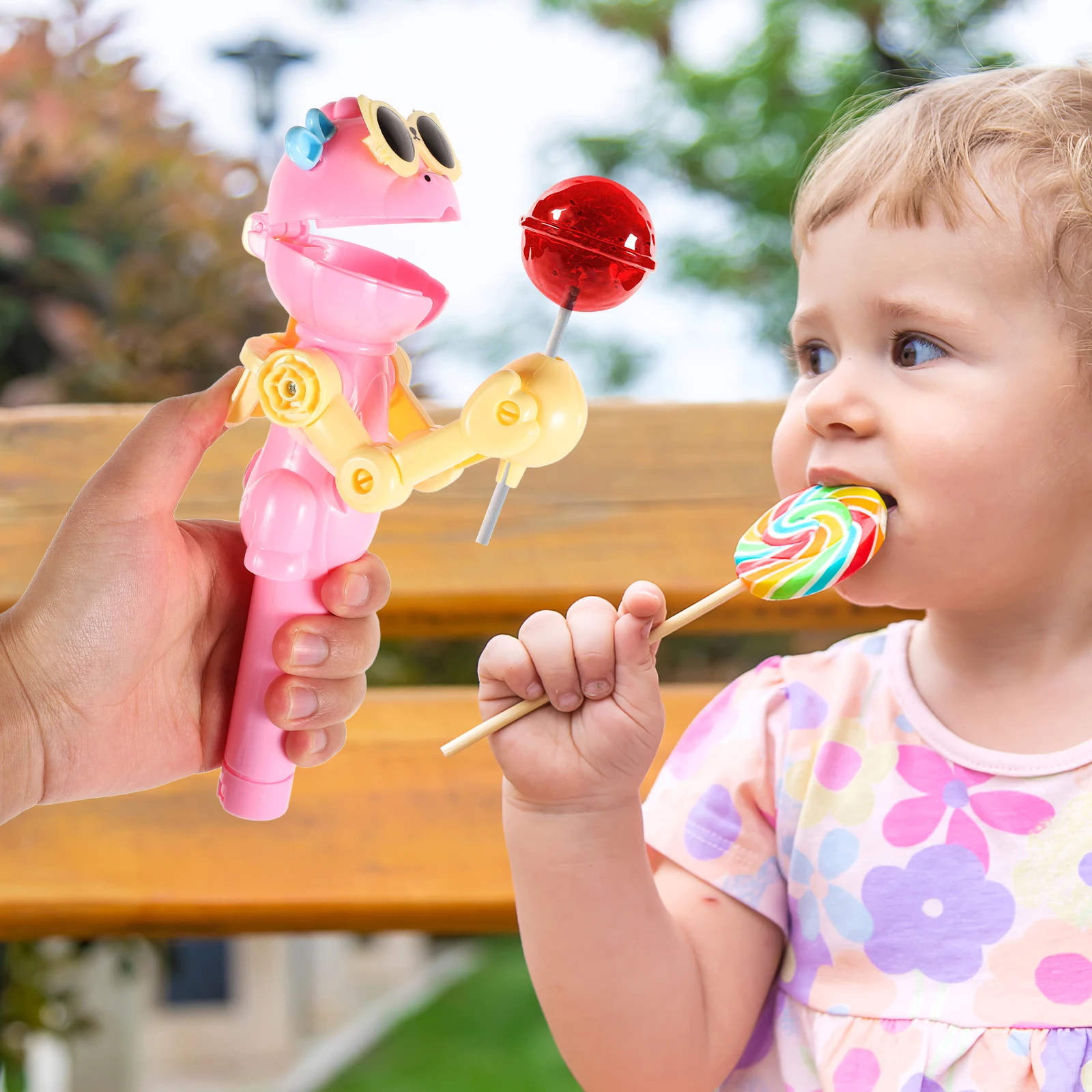 Dinosaur Lollipop Robot up Games Clear Chocolate Holder Candy Case Flowers Bouquets Shape Balls Transparent for