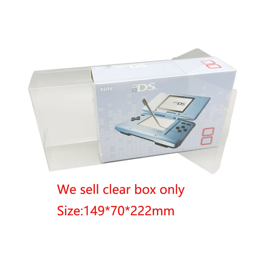 غطاء شفاف شفاف لصندوق عرض تخزين ألعاب NDS حافظة بلاستيكية لحماية الحيوانات الأليفة