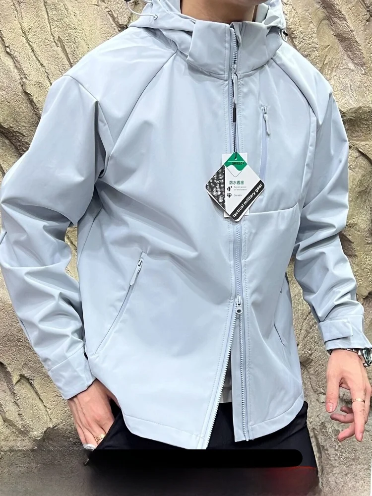 

High-End 3D Tailored Waterproof Outdoor Softell Jaet Hooded Autumn Winter New Arrival Youth Faion Qui Dry Thin Zipper...