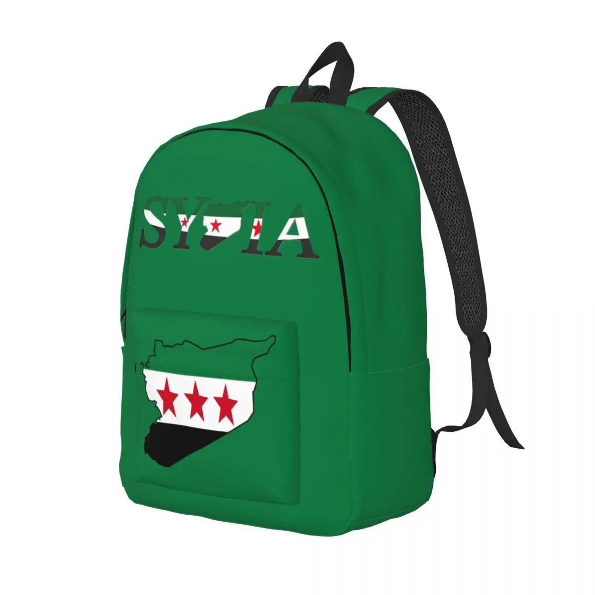 Syria Flag Map Backpack for Men Women Casual Student Work Daypack Laptop Computer Canvas Bags Lightweight