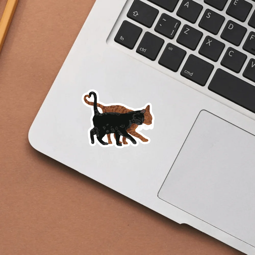 3pcs Black Cat × Orange Cat Stickers, Symbolizing Yin-Yang Balance, Complementarity, and Symbiosis