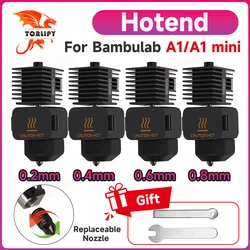 Hotend Kit For Bambu Lab A1/A1 Mini Fast Speed Hot End Assembly 0.2/0.4/0.6/0.8mm Hardened steel Nozzle 3D Printer Parts