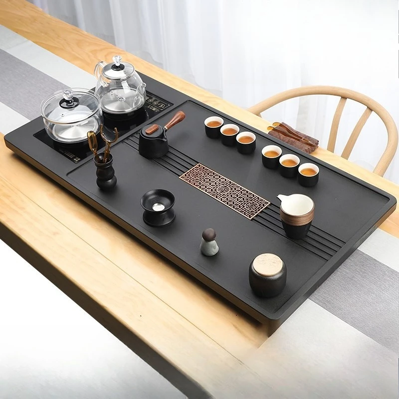 

Natural whole Wujinshi tea tray, fully automatic integrated tea set, household Kung Fu electric heating stove, simple large