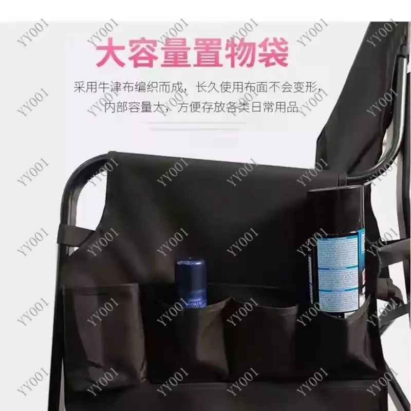 Portable Aluminum Alloy Folding Director Chair Tall Black Makeup Chair for Outdoor Camping