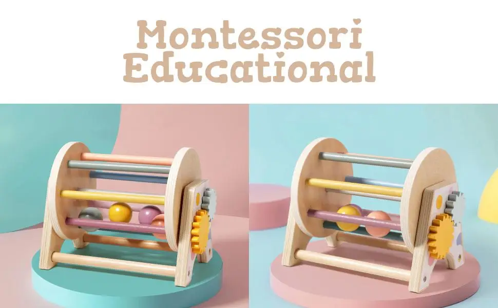 

Rolling Drum Toy Montessori Ball Cylinder Rolling Drum Educational Toy Motor Skill Movement Crawling Toy for Boys Girls Kids