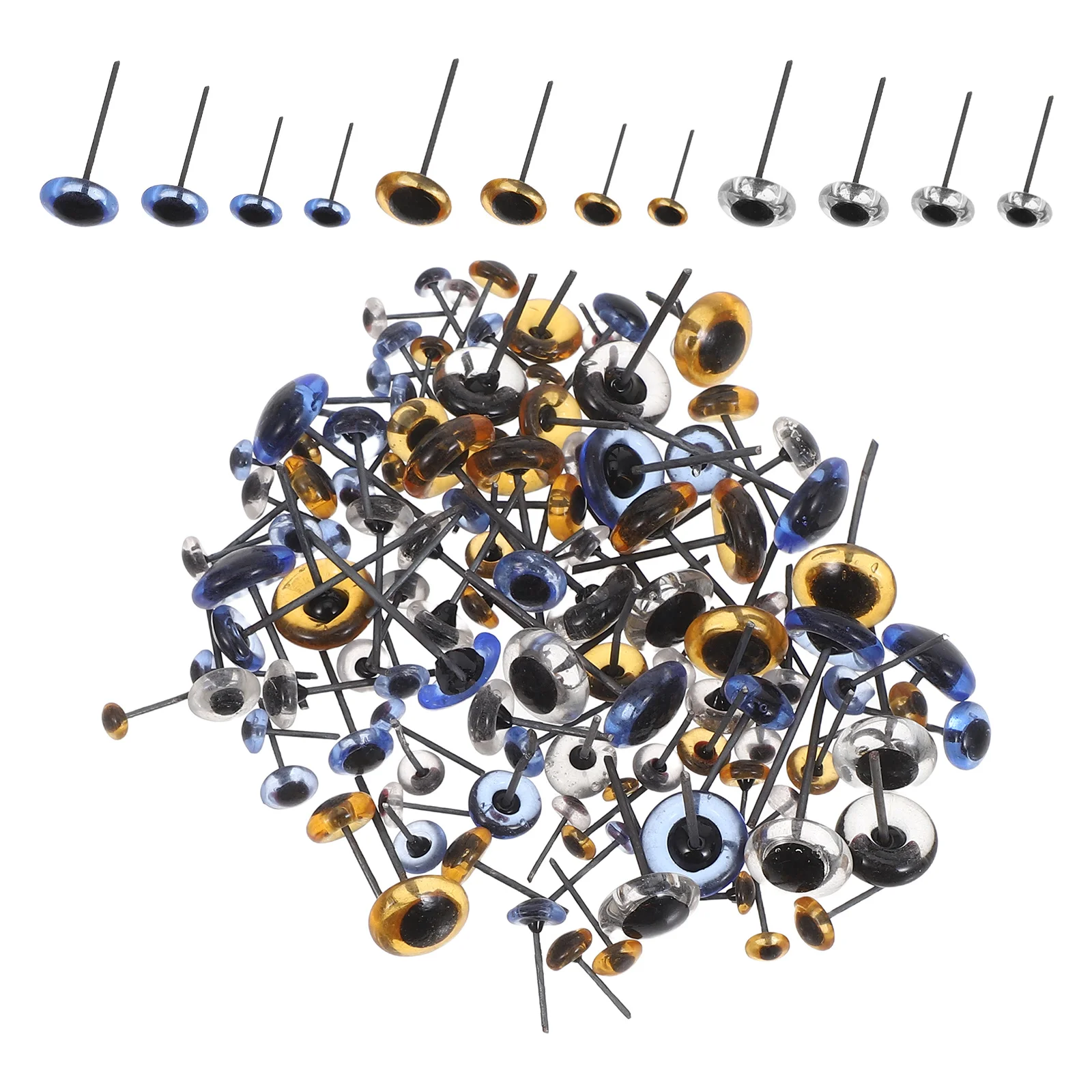 120pcs Needle Felting 4Mm 5Mm 7Mm 10Mm Glass Safety Eyes For Crochet Stuffed Animals Making Craft Eyeballs Realistic Eyes