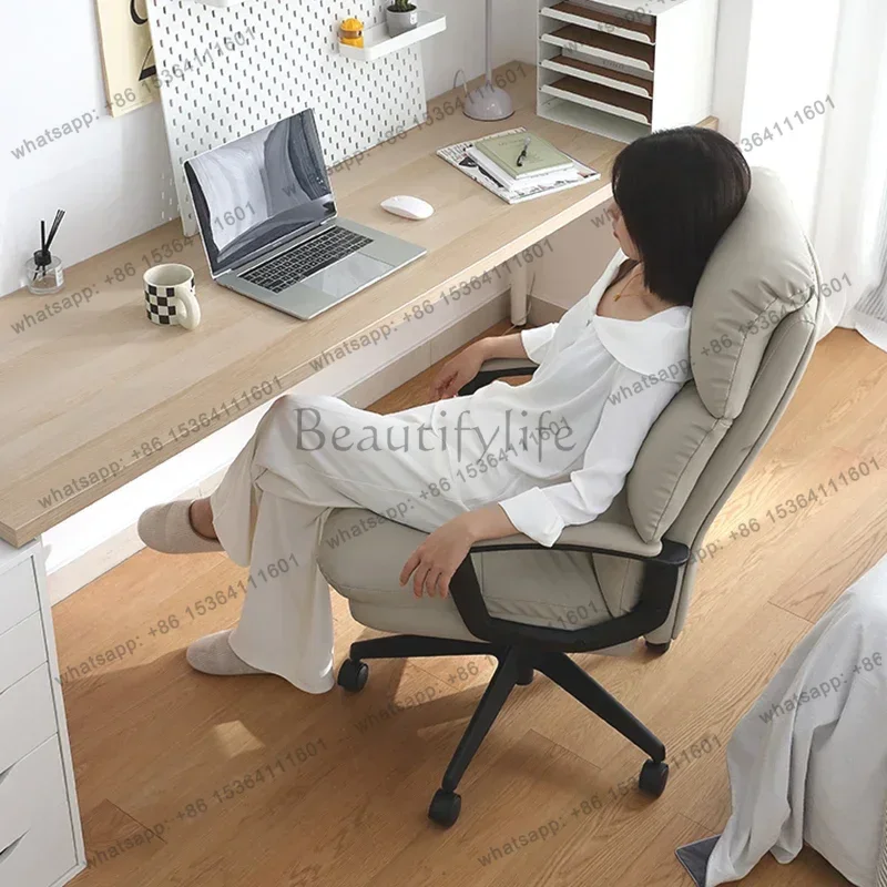 Factory Direct Sales Comfortable Simple Computer Chair Home Bedroom Study Ergonomic Lift Rotate Office Chair Salon Furniture Sil