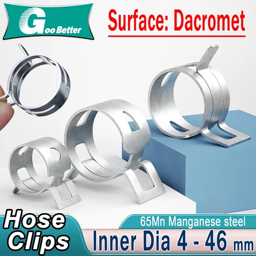 Imagen 1 del producto 10 Uds. Para elegir Clip de resorte de combustible Mini abrazadera de tubo de manguera de silicona tubo de agua de Gas de aire autobujeción ID 4mm - 46mm