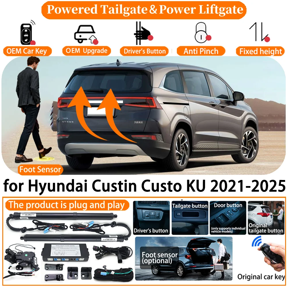 

ZhuCamX Car OEM Smart Powered Tailgate system for Hyundai Custin Custo KU 2021-2025 Automatic Electric Power Tailgate Strut kit