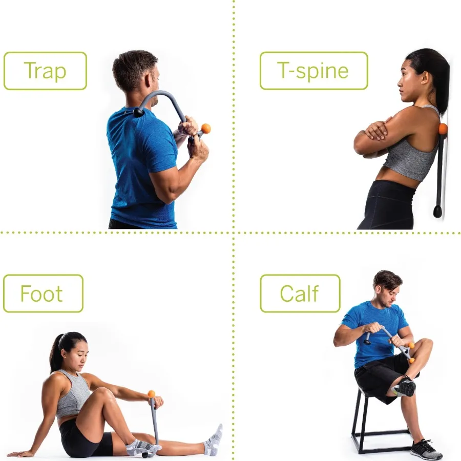 Caña de masaje de tejido profundo, gris, ideal para mirar zonas sensibles como trampas, columna en T, pie y pantorrilla