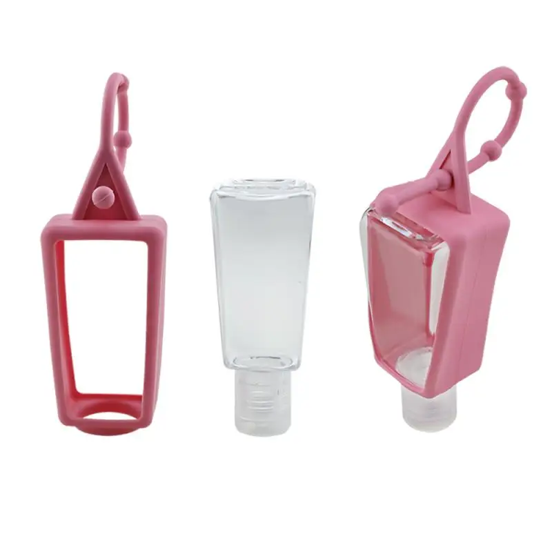 1/2/3PCS 30ml Silicone Mini Hand Sanitizer Hand Gel Holder Refillable Hook Empty Squeeze Bottles Portable Travel Soap Dispenser