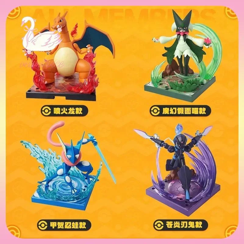 Original Blokees Pokemon Adventure Prologue figura de acción modelo Meowscarada Greninja periférico de animé colección juguetes regalo para niños