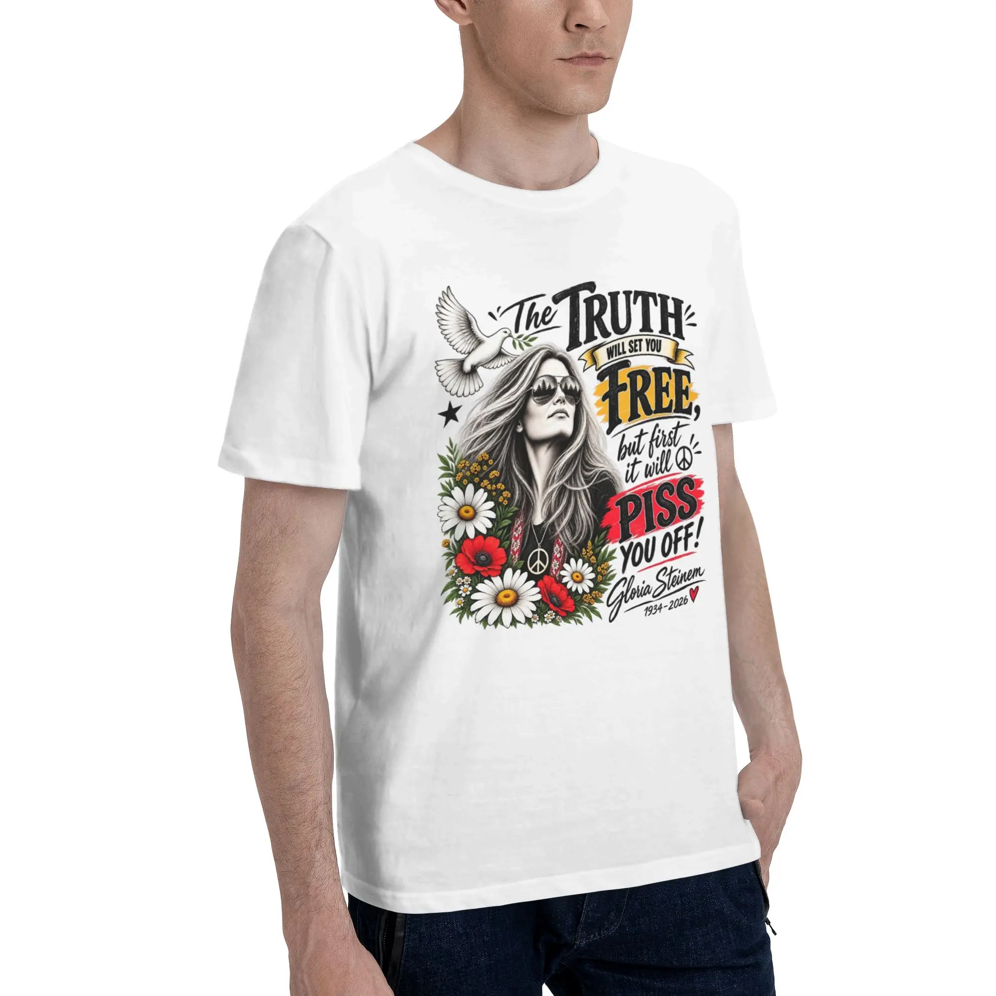RIP Gloria Steinem  Apparel Unisex T Shirts Pure Cotton Tee Printed  T-shirt Clothes