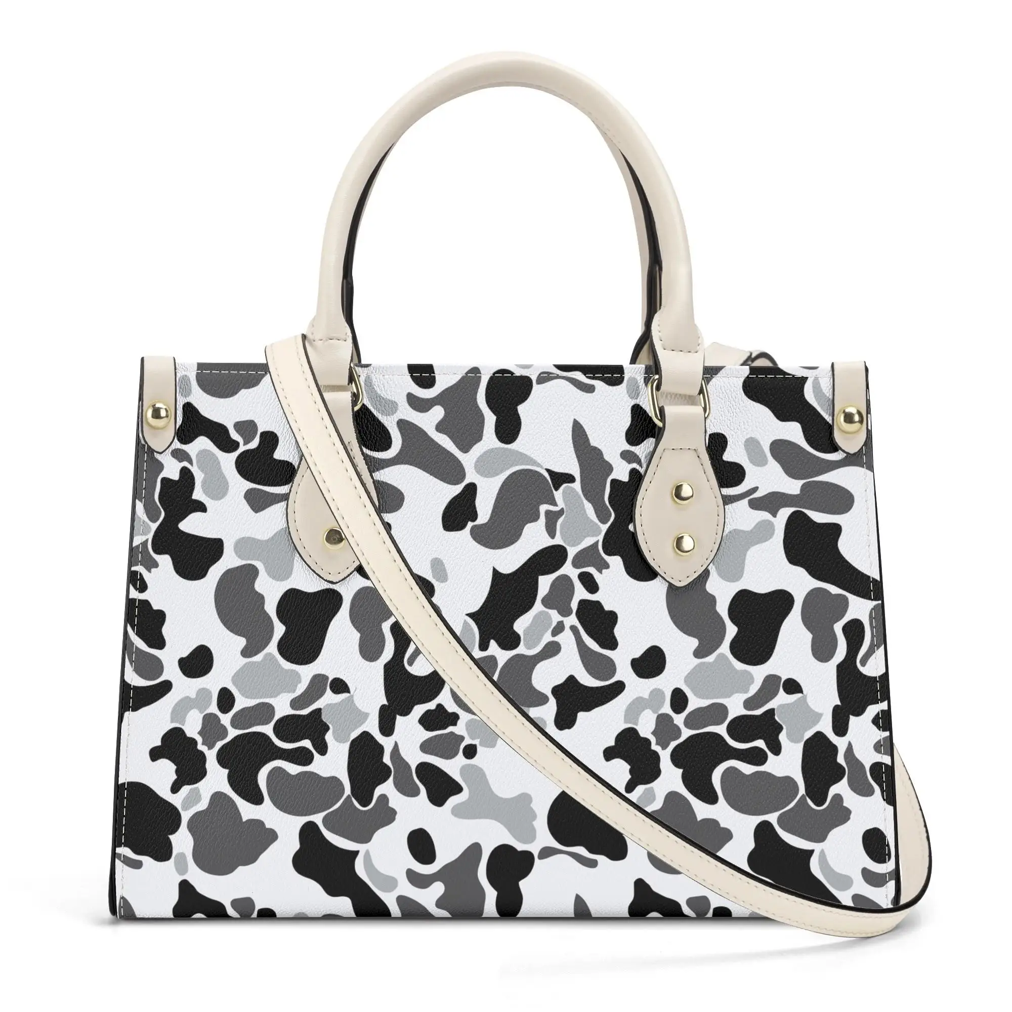 2026 PU handbag large capacity crossbody bag custom photo pattern logo travel commuting single shoulder bag design