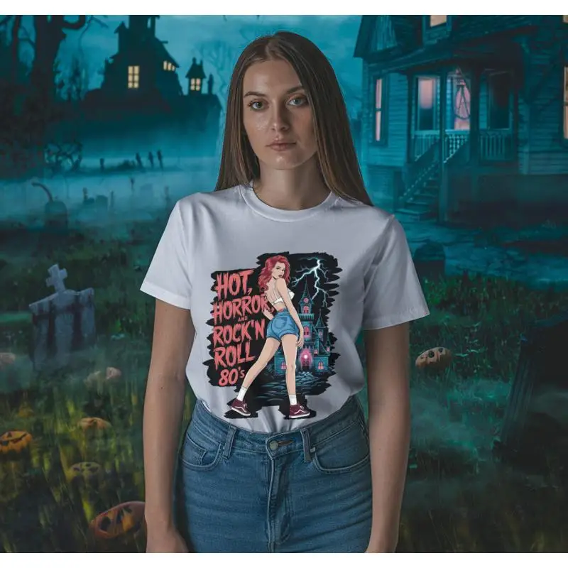 Retro Horror Rock Äôn Roll 80S Cotton T Shirt Vintage Music