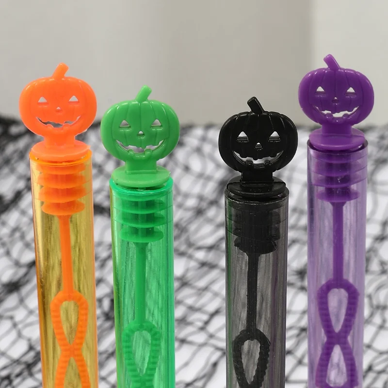10/20pcs Halloween Pumpkin Bubble Wands Soap Bottle Tube Halloween Party Gifts for Kids 2025 Horror Halloween Party Supplies