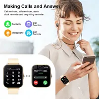 Montre connectée pour téléphone Android IOS, écran couleur 1.44 pouces, appels Bluetooth, surveillance de l'oxygène et de la pression sanguine, pour femmes et hommes, ht30 2