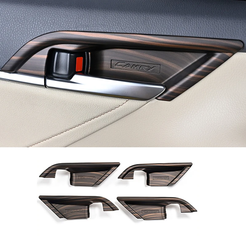 Car Interior Peach Wood Decoration Accessories For Toyota Camry 2019-2022 Instrument Console Gear Water Cup Cover Air Vent Trims