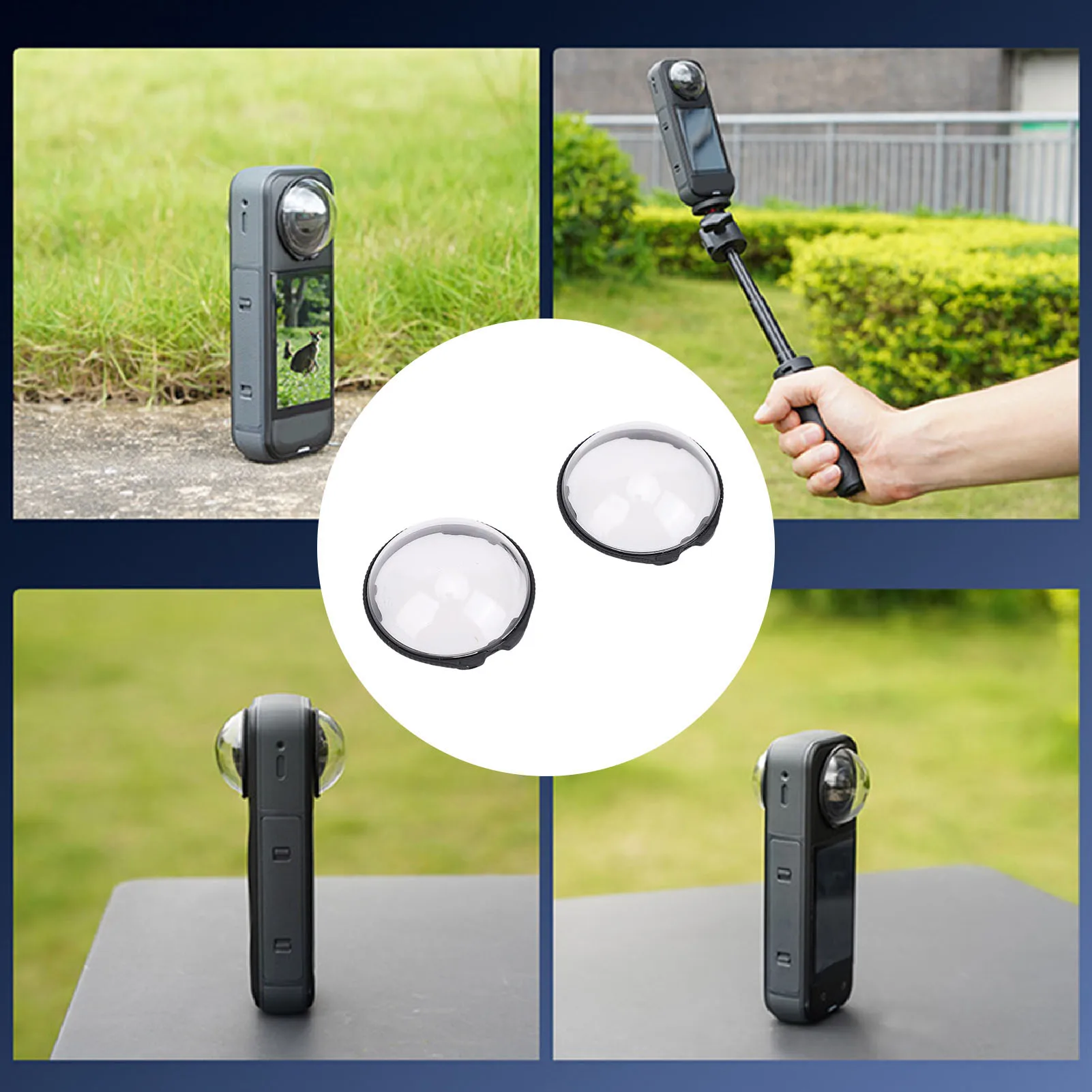 Action Camera Lens Protective Cover Lens Guards Fit for Insta360 X5 Action Camera Multi Coating Scratch Proof PC Lens Protector