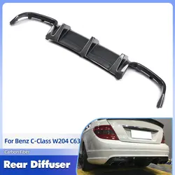 Rear Diffuser Bumper Lip Spoiler Carbon Fiber for Mercedes Benz C-Class W204 C63 AMG Sedan 2008-2011 Rear Apron Lip Body Kit FRP