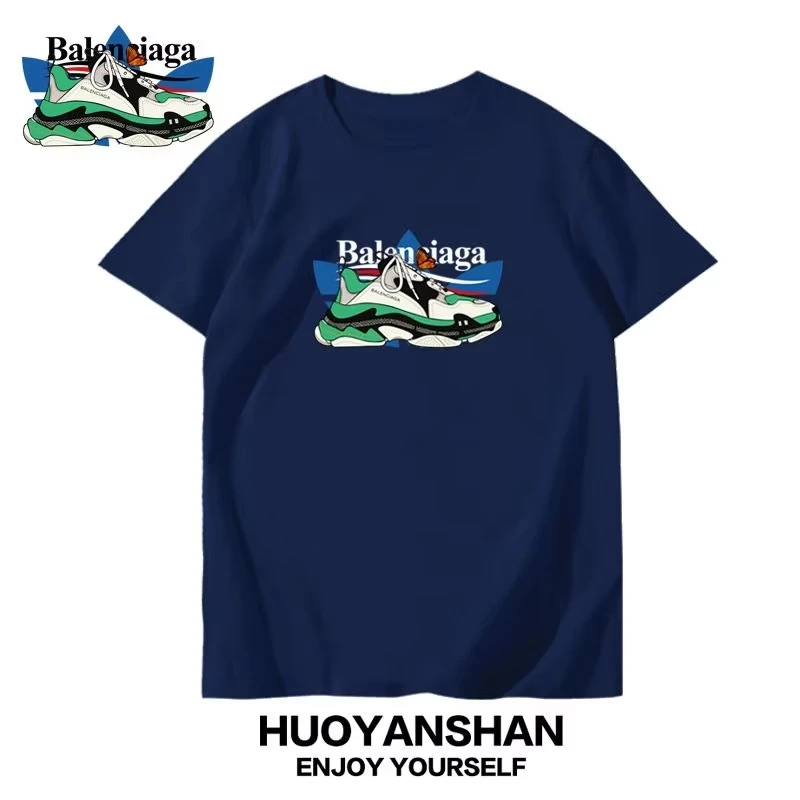 

2025 North Carolina Men and Women in Blue T-shirts A Basketball Game with Cotton Scattered Half-sleeved Flying Grand Slam Dunk