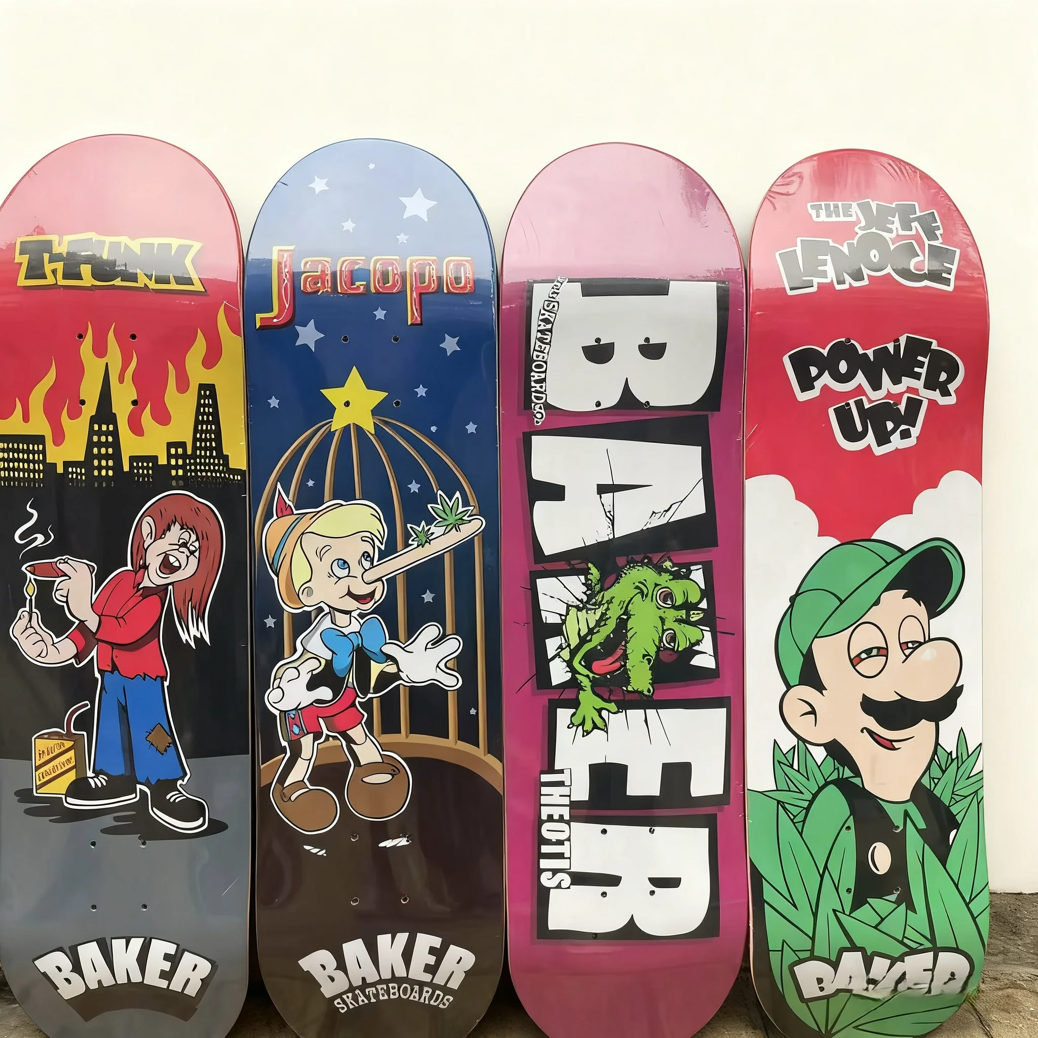 سطح لوح تزلج بيكر مصنوع من خشب القيقب الكندي بنسبة 100%، هيكل 7 طبقات، خيارات الحجم: 7.75/8.0/8.25/8.5 بوصة