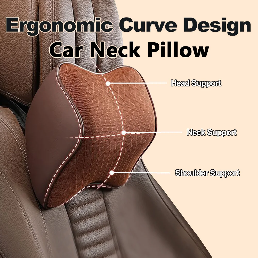 

Car Neck Pillow Breathable Memory Foam Slow-Rebound Neck Pillow Mesh All-Season Universal Car Headrest Automobile Parts