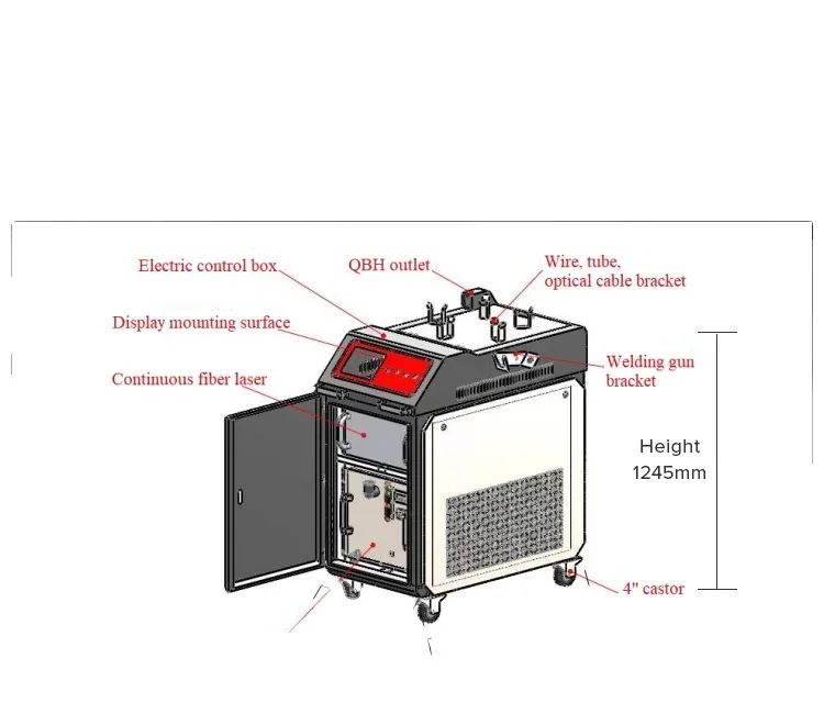 CE Certificated 1500W 2000W Auto Parts Hand Held Fiber Welding Machine with Wobble Head
