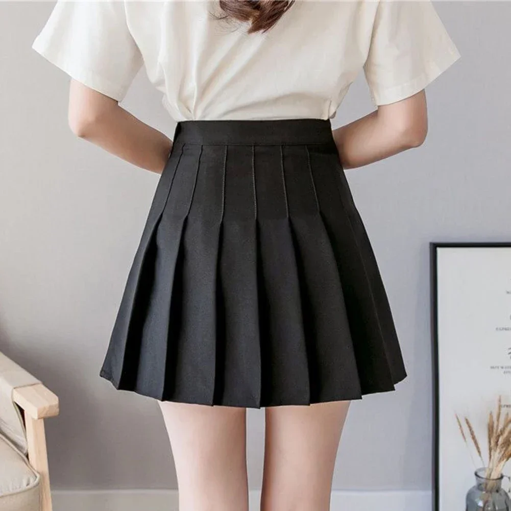 Mini Skirt Women Tennis Skirt High-waisted Pleated Skirt Kawaii White Skirt Tennis Shorts Skirts Solid School Girl Uniform