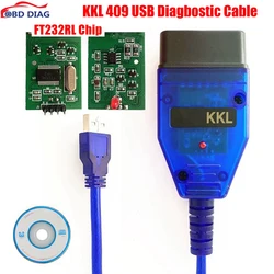 Dla VAG 409 KKL OBD2 kabel diagnostyczny pracować dla Audi/Seat/VW/Skoda dla VAG-KKL 409 z FTDI FT232RL Chip interfejs diagnostyczny