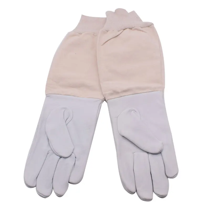 

European Beekeeping Gloves Canvas Sheepskin Beekeeping Equipment Bee Hive Tools Gloves with Long Sleeves ForBeekeeper Supplies