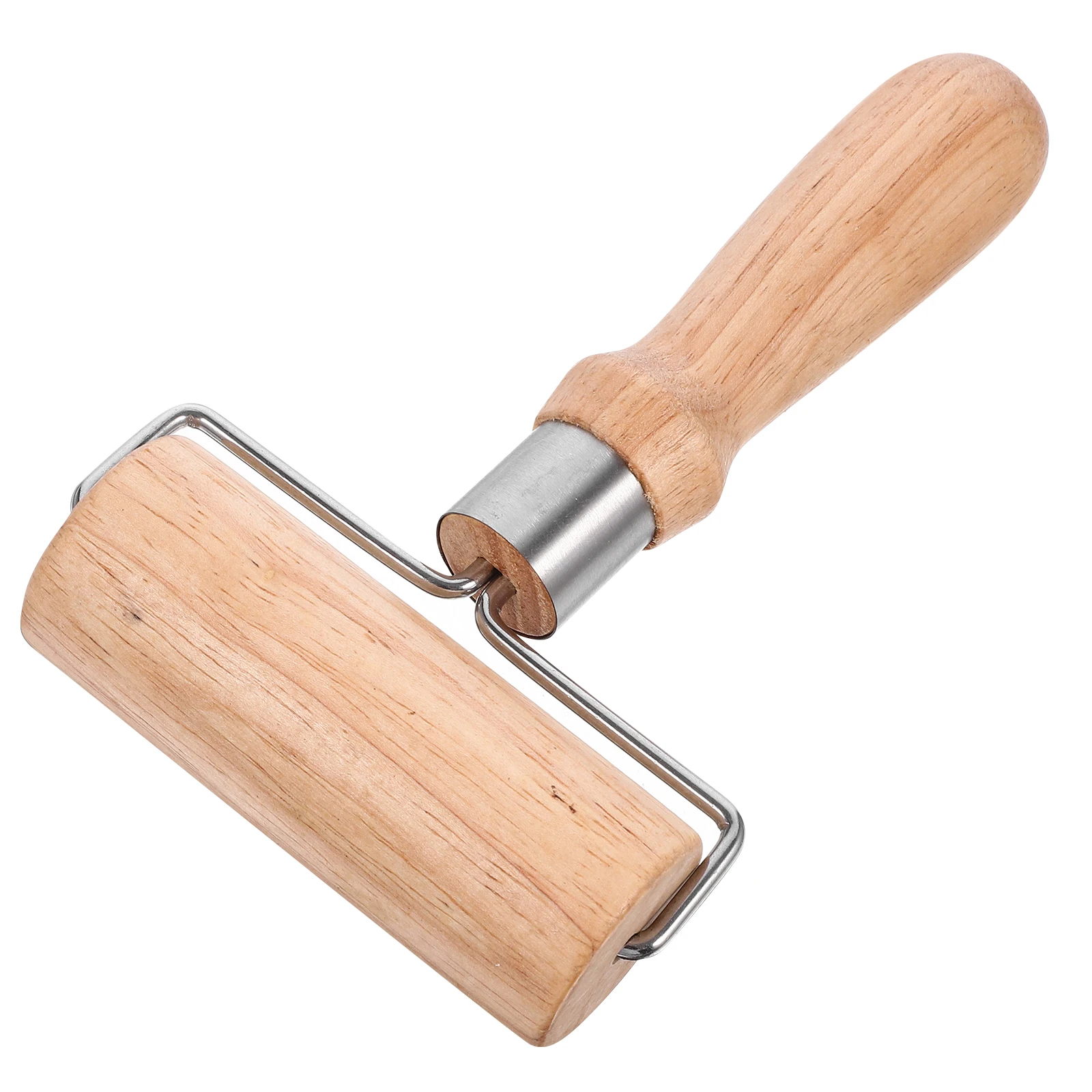 

Wooden Handle Pastry Rolling Pin Stainless Steel Dough Roller Baking Pizza Kitchen Tool Practical Household Convenient Rolling
