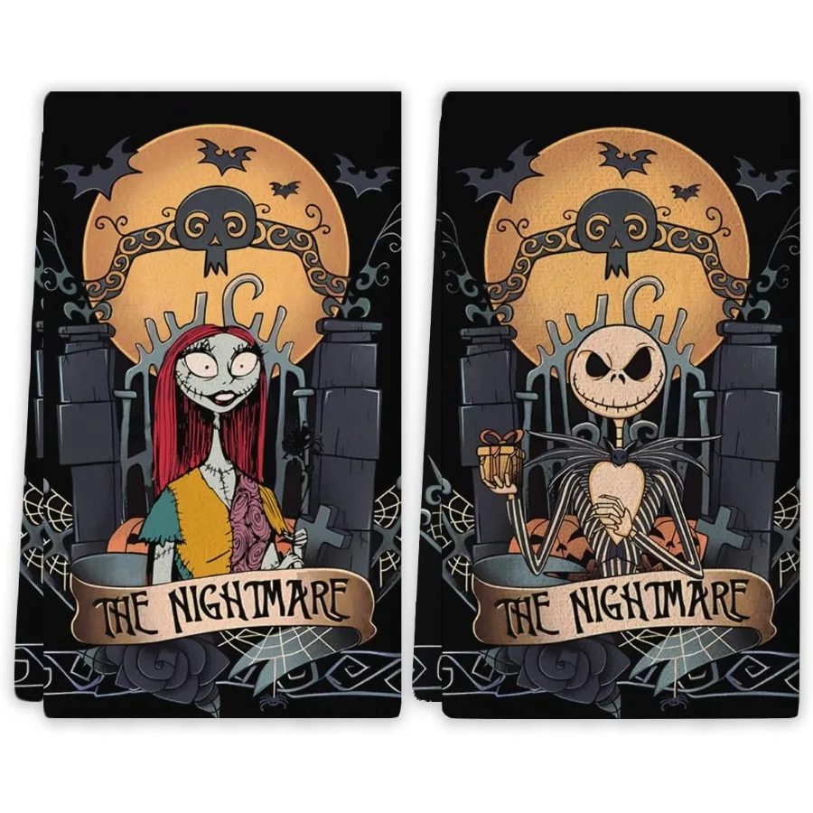 مناشف المطبخ للهالوين، مناشف الأطباق، ديكور قوطي، يوم الموتى، زينة الهالوين للحفلات المنزلية