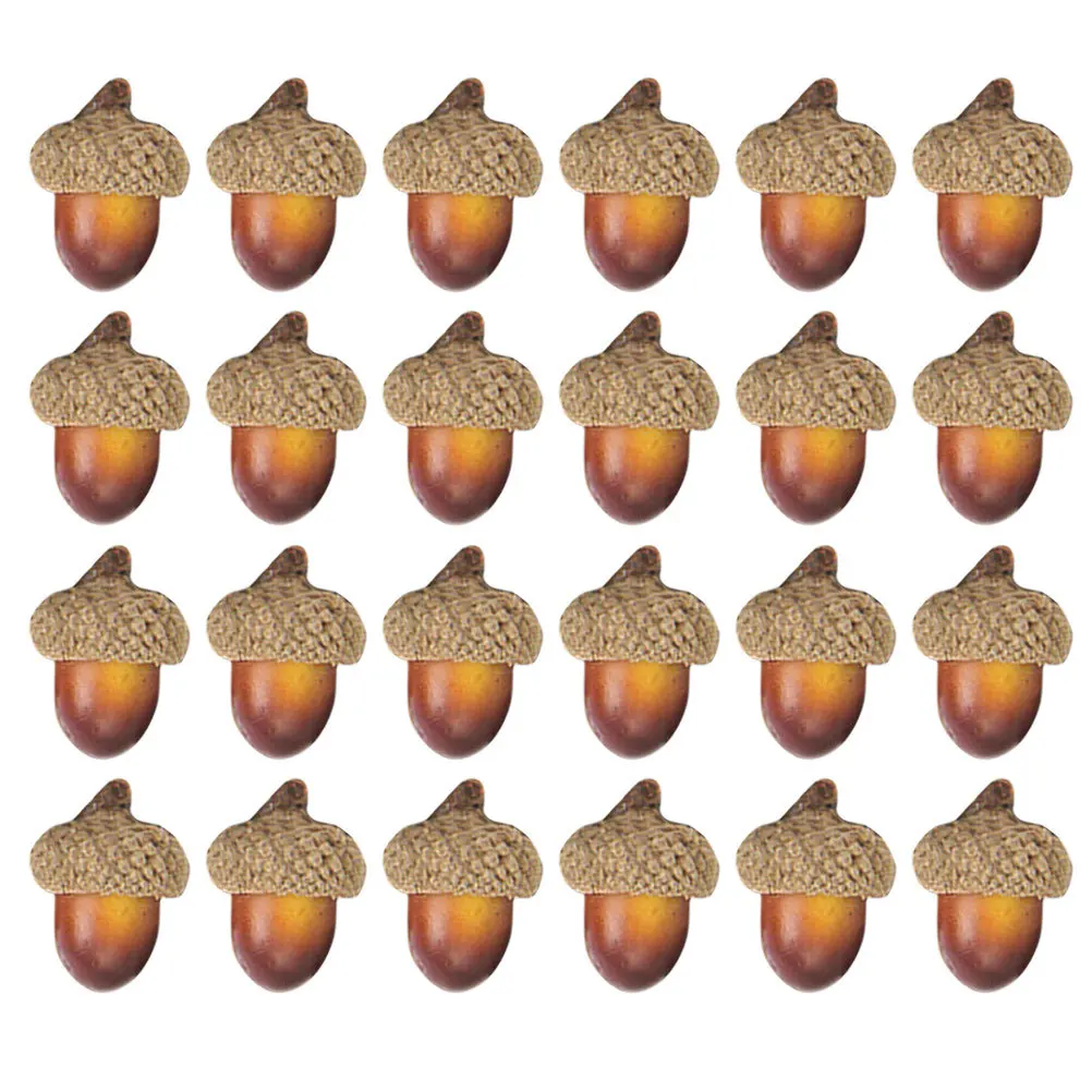 

100pcs Artificial Mini Acorns Realistic Fake Nut Models Craft Kitchen Table Decor Fall Autumn Home Decorative Ornaments Bulk