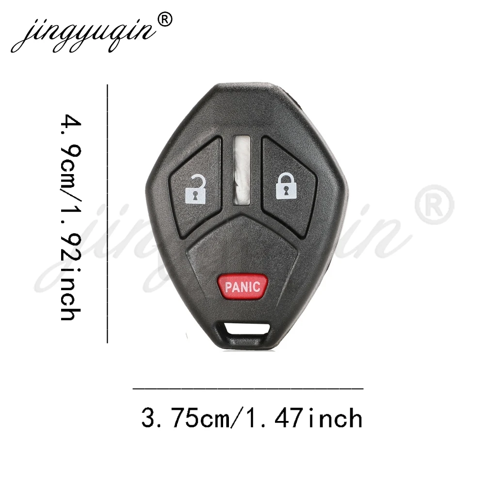 jingyuqin 10pcs Remote Car Key Shell For Mitsubishi Lancer Outlander Endeavor Galant 2/3/4 Buttons No Blade Fob Case Replacement