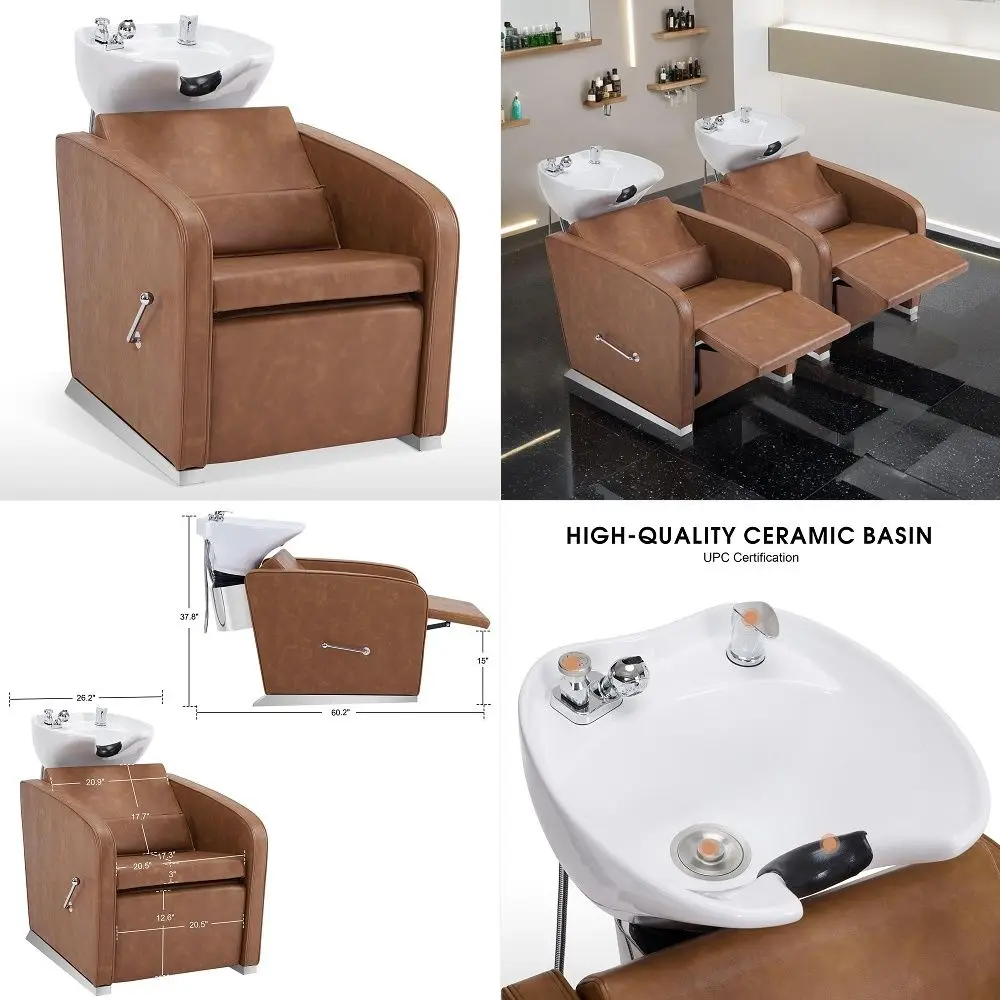 

Luxurious Barber Chair with HeavyDuty Hydraulic Pump, Adjustable Reclining Salon Chair for Hair Stylist, GoldampBlack Hair Styl