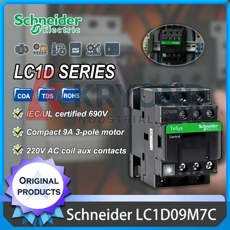Schneider Electric LC1D Series AC Contactor 220V 110V 380V 24V for Elevator and Motor Control Industrial Automation Applications