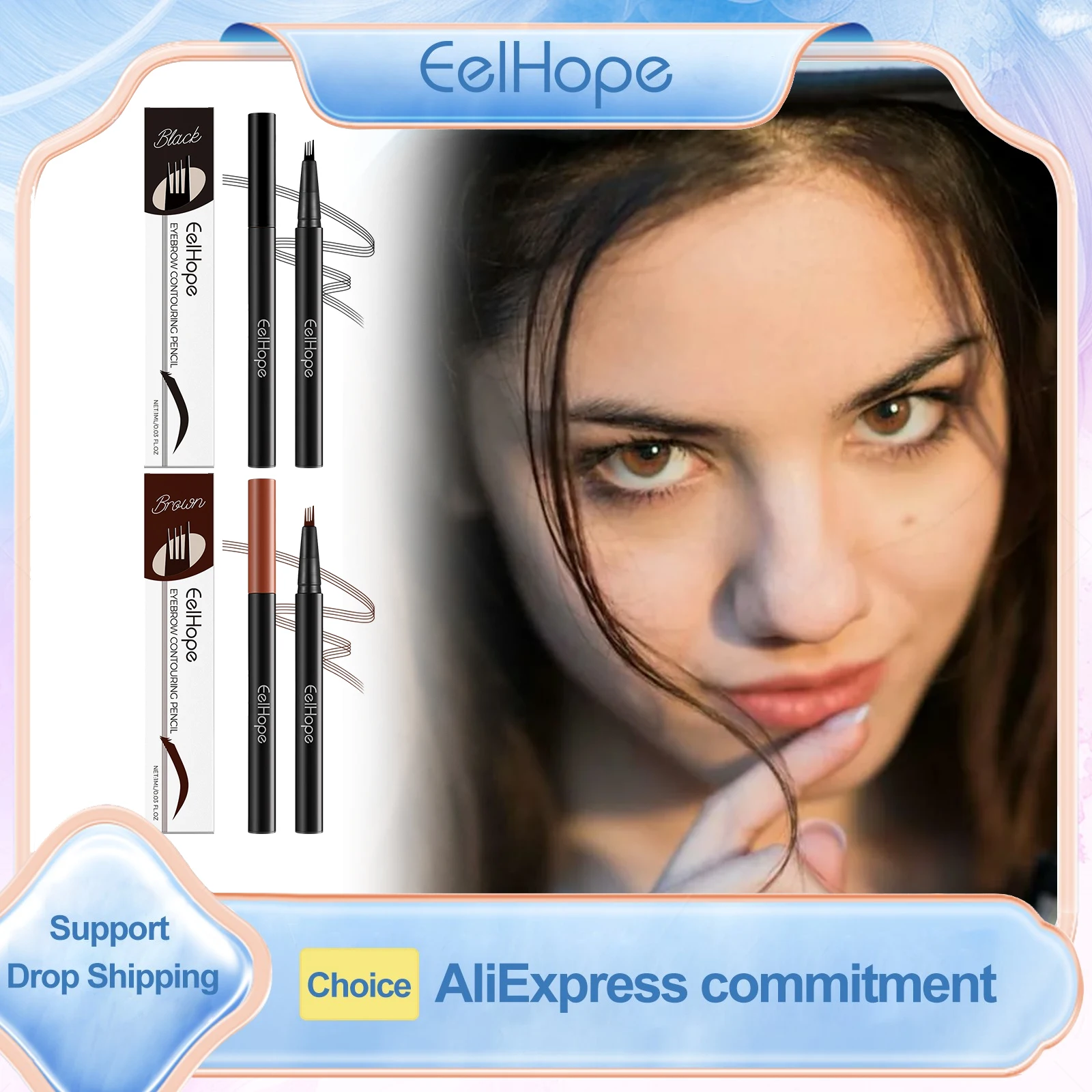 

Eelhope 4 Fork Microblading Eyebrow Pencil Waterproof Lasting Brown Eyebrow Pencil Eyebrow Tattoo Pencil for Eyebrows Makeup 1ml