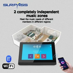 Smart Home Theater Sound System WiFi Bluetooth Amplifier in Wall Android Amp 8inch Stereo Ceiling Speaker for Residential Hotel