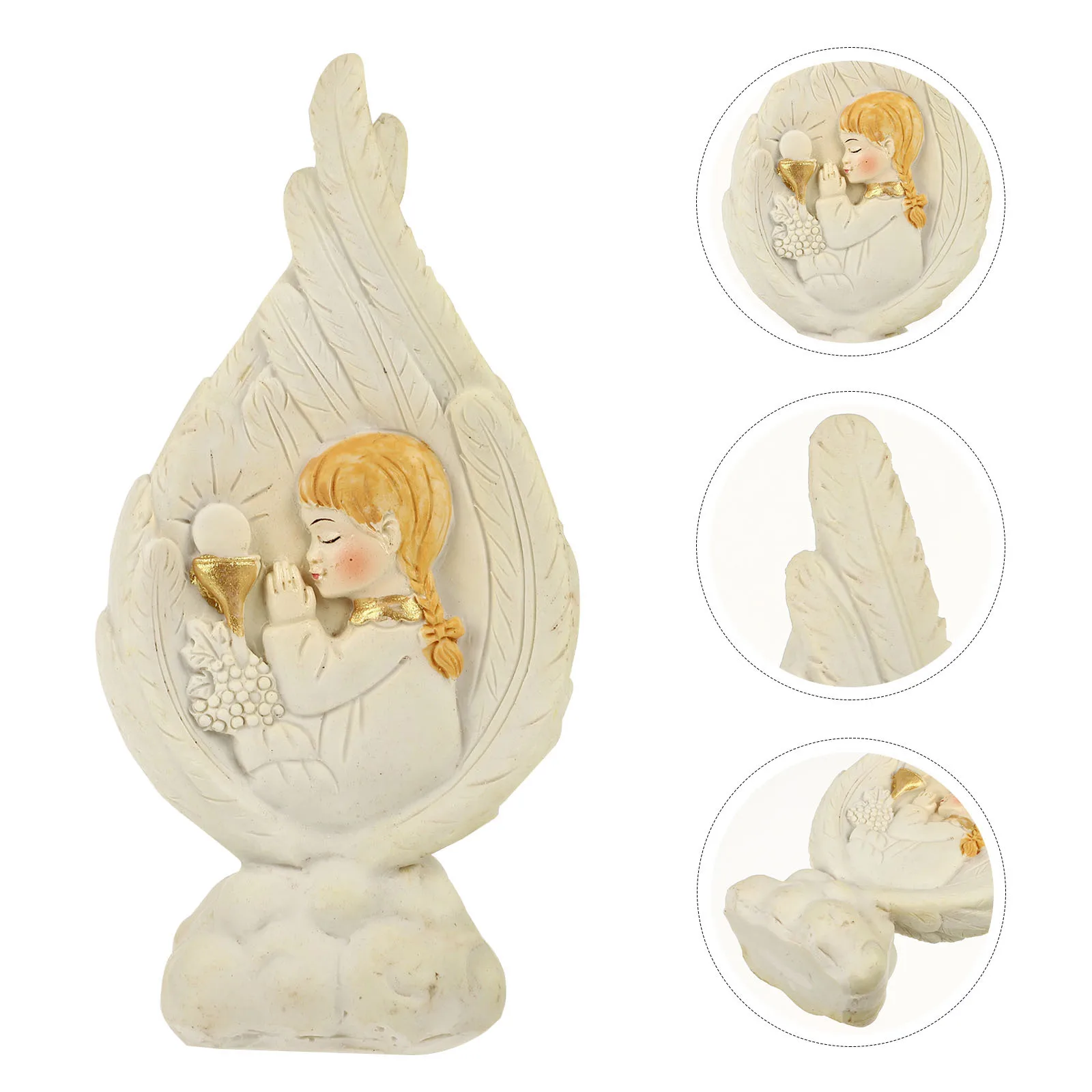 Religious Baptism Statue Resin Girl Desktop Decoration Church Ornament Catholicism Adornment Praying Hands Statue