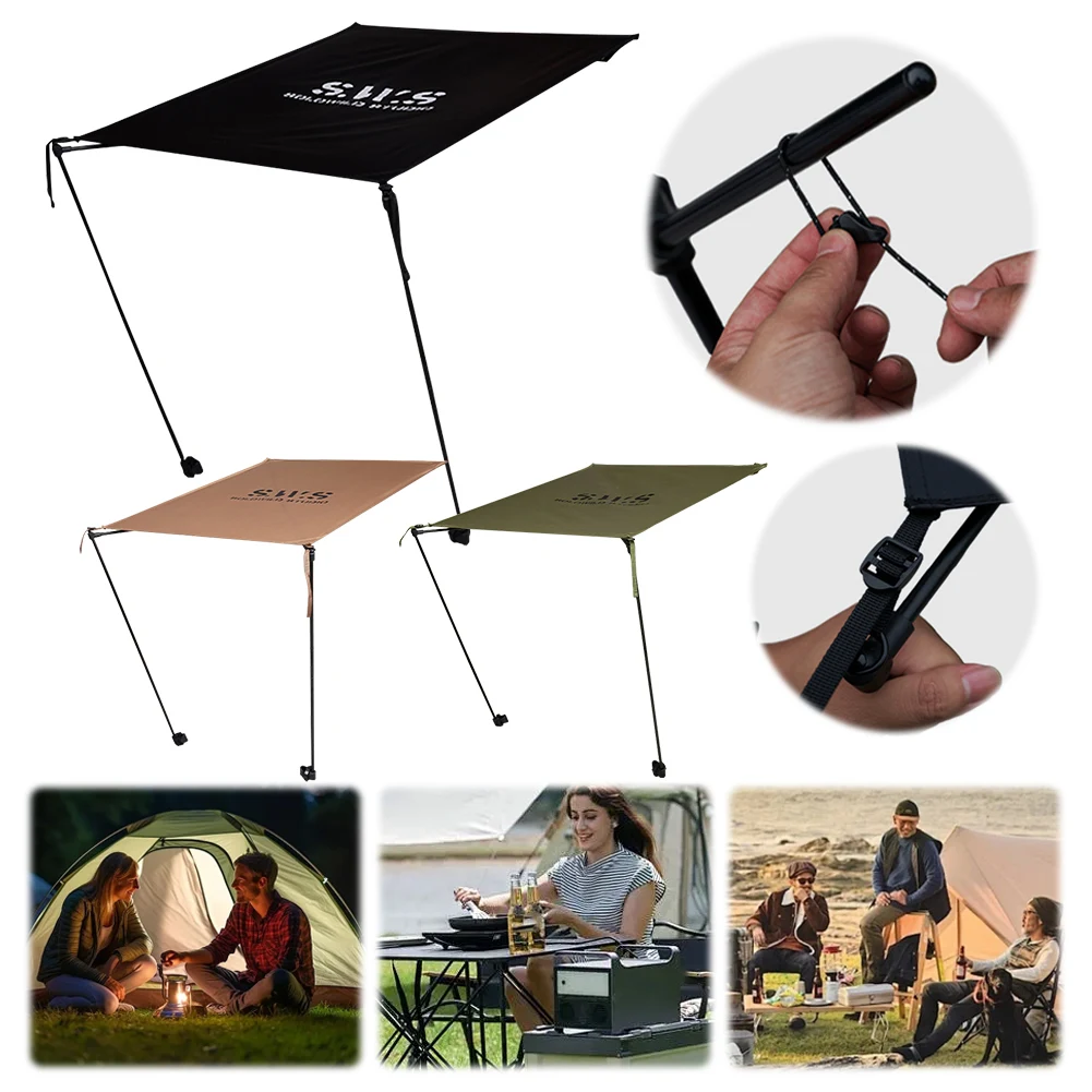 

Lounge Chair Sunshade UV Protection Outdoor Moon Chair Awning Adjustable Camping Folding Canopy for Helinox Moon Chair