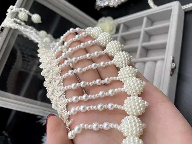 

2yard Luxury Heavy Industry Ball Wedding DIY Handmade lace fashion Style Patchwork Ribbon lace trim ribbon 7.5cm