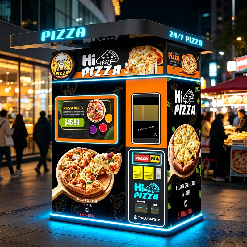 Smart Pizza Vending Kiosk 24h Working Hot Pizza Vending Equipment for Pedestrian Street Customized