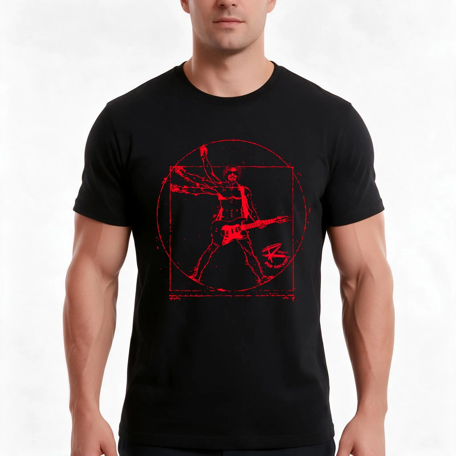 Sammy Hagar Red Rocker da vinci art style T-Shirt Summer Casual Cotton Tee Oversized Streetwear Tops Vintage Graphic Print