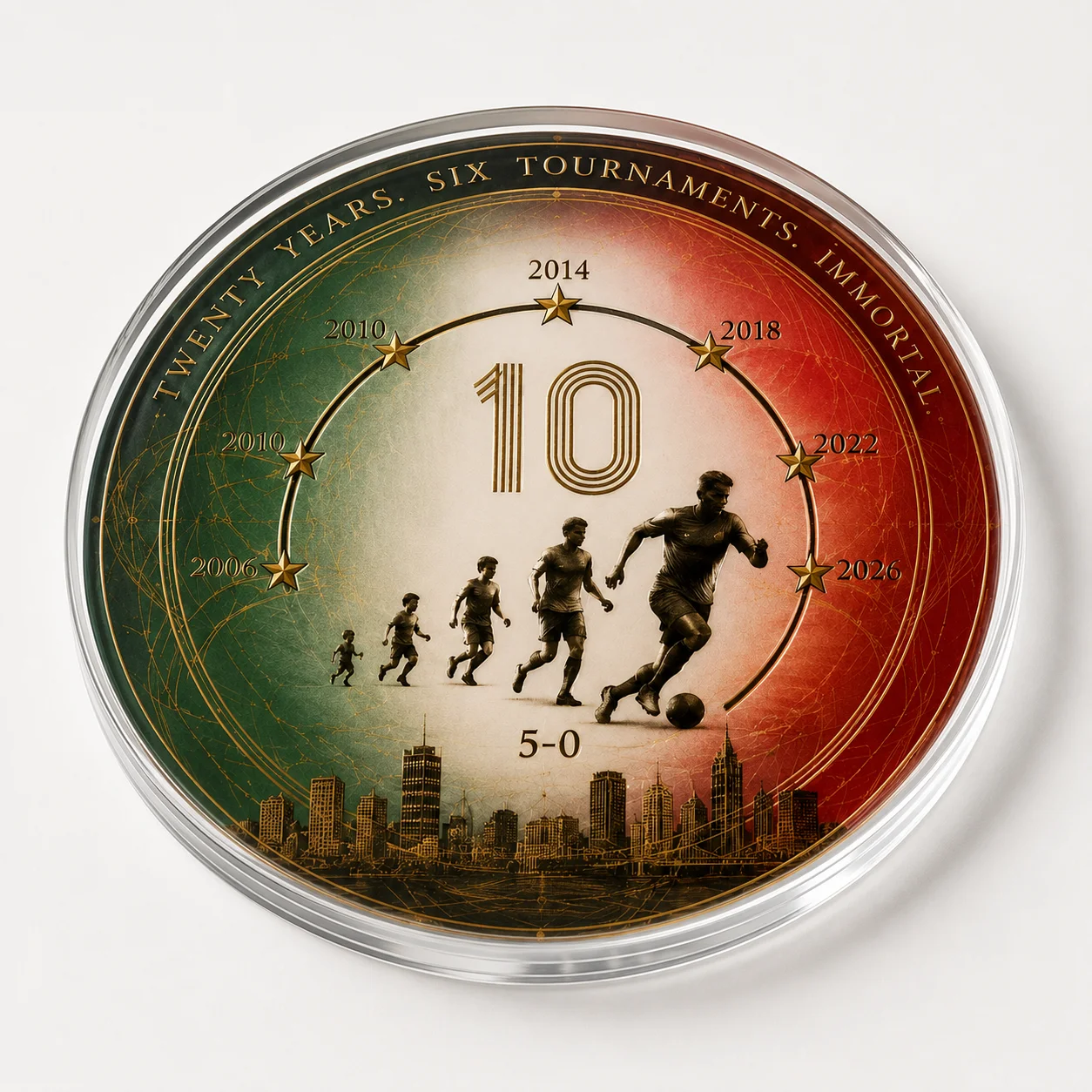 Ensemble de sous-verres créatifs en acrylique avec impression sur le thème de l'histoire du football, pour la mémoire des matchs, la décoration de la maison et comme cadeau pour supporters et fans