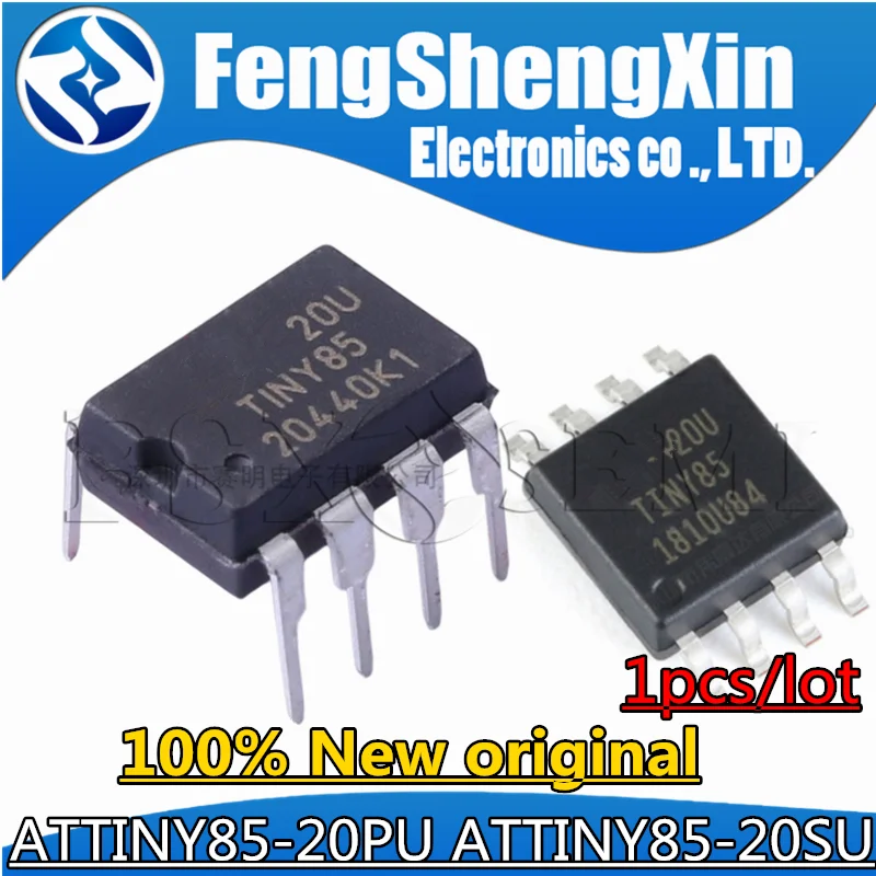 

1pcs New ATTINY85-20PU DIP-8 TTINY85 DIP8 85-20PU ATTINY85-20 DIP ATTINY85-20SU SOP-8 ATTINY85 AVR microcontroller IC