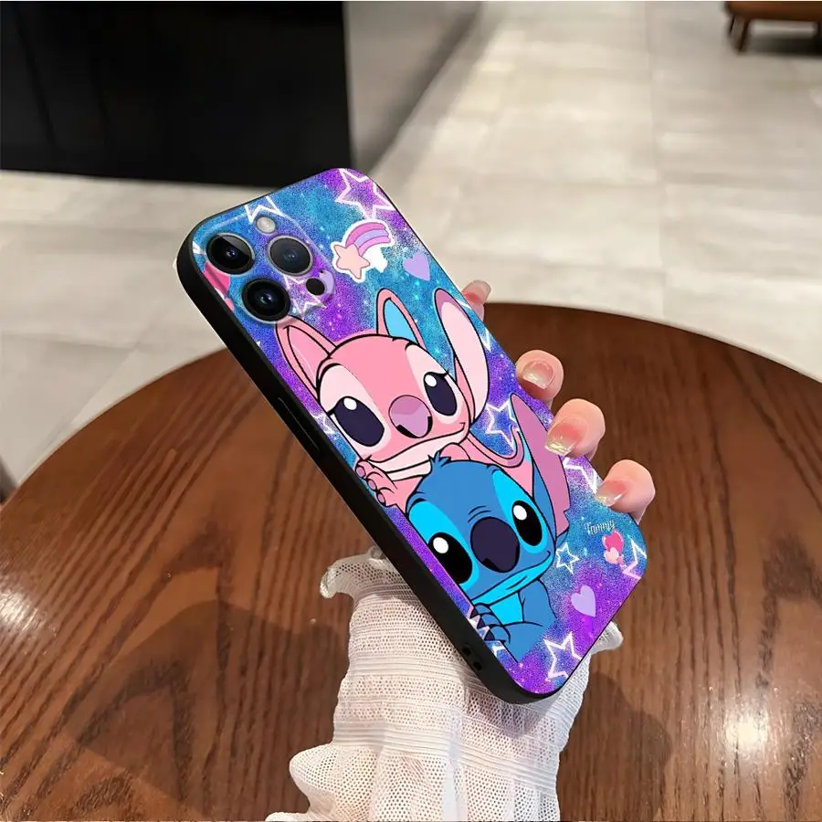 Case for iPhone 17 16 Pro Max 17Air SE X XS XR 14 15 Plus 13 Mini 12 7 8 11 Soft Back Phone Cover Disney Stitch Friends