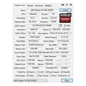 MAXSUN TARJETAS GRÁFICAS NUEVA AMD RADEON RX580 2048SP 8G GDDR5 Tarjeta de video de 256 bits para componentes de computadora de escritorio RX 580 GPU 8 mejores ventas RX580 16GB - №3